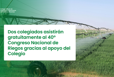 Dos colegiados asistirán gratuitamente al 40º Congreso Nacional de Riegos gracias al apoyo del Colegio