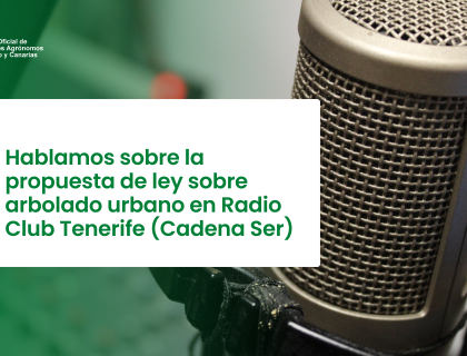 Hablamos sobre la propuesta de ley sobre arbolado urbano en Radio Club Tenerife (Cadena Ser)