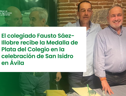 El colegiado Fausto Sáez-Illobre recibe la Medalla de Plata del Colegio en la celebración de san Isidro en Ávila