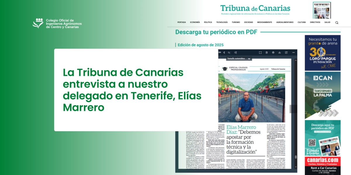 La Tribuna de Canarias entrevista a nuestro delegado en Tenerife, Elías Marrero