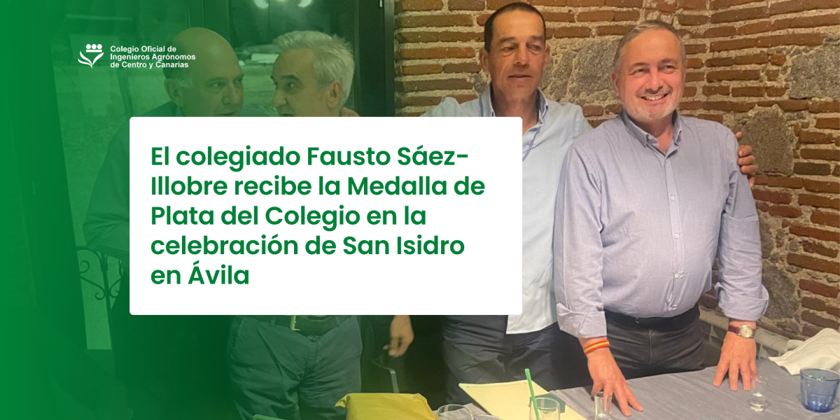 El colegiado Fausto Sáez-Illobre recibe la Medalla de Plata del Colegio en la celebración de san Isidro en Ávila